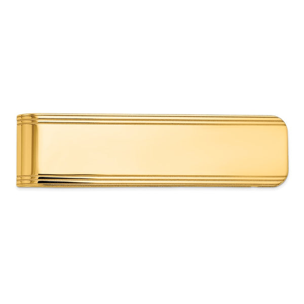 10K Men's Polished Grooved Money Clip - Style GR1-1029436