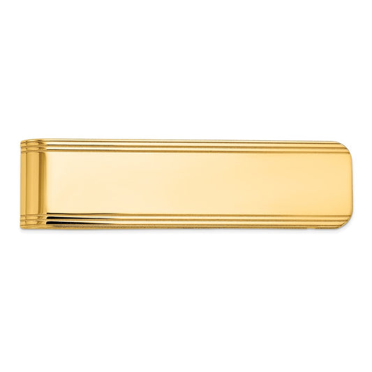 Buy Exclusive 10K Men's Polished Grooved Money Clip - Stylish & Affordable