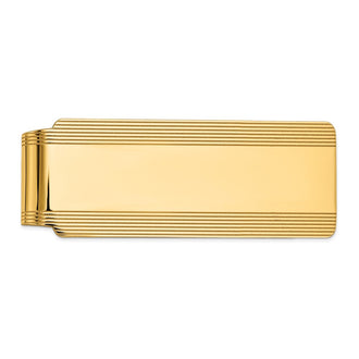 Buy 10K Men's Grooved Polished Money Clip - Stylish & Durable Design