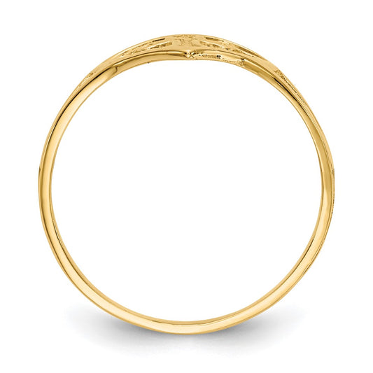 Exclusive 10K Heart-Shaped Cross Ring - Stylish Design for Value Seekers