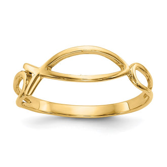 Buy Exclusive 10K Polished Ichthus Fish Symbol Ring - Stylish & Affordable!