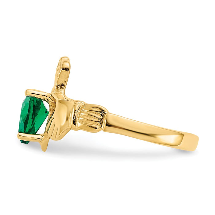 Buy Stylish 10K Gold Claddagh Ring | May Birthstone | Exclusive Value-3