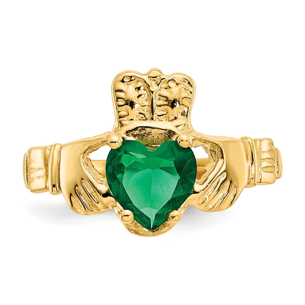 Buy Stylish 10K Gold Claddagh Ring | May Birthstone | Exclusive Value