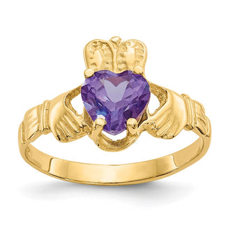 High-Quality 10K Gold June Birthstone Claddagh Ring - Stylish & Affordable!