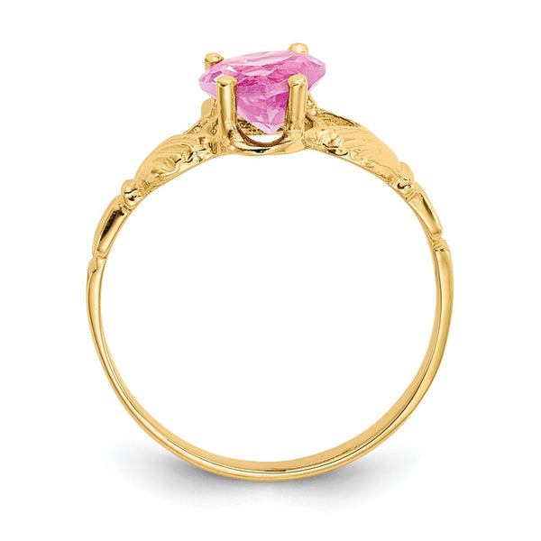 10K Gold October Birthstone Claddagh Ring