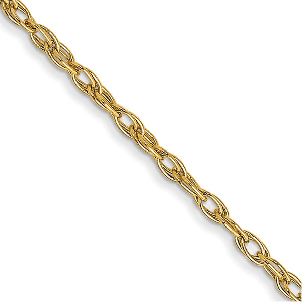14K Gold 1.35mm Carded Cable Rope Chain