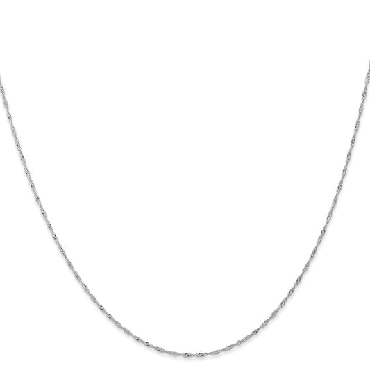 Buy Stylish 14K White Gold 24-Inch Singapore Chain - 1mm, Carded Value!