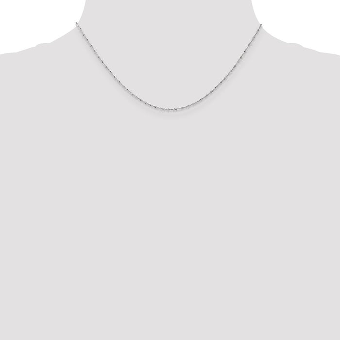 Buy Exclusive 14K White Gold 16-Inch 1mm Singapore Chain - Stylish and Affordable!-4