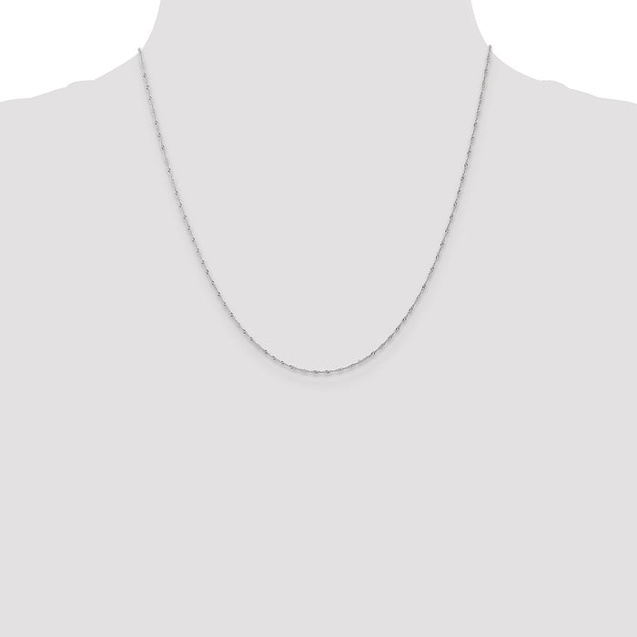 Buy Stylish 14K White Gold 20-Inch Singapore Chain - Affordable 1mm Quality!-4