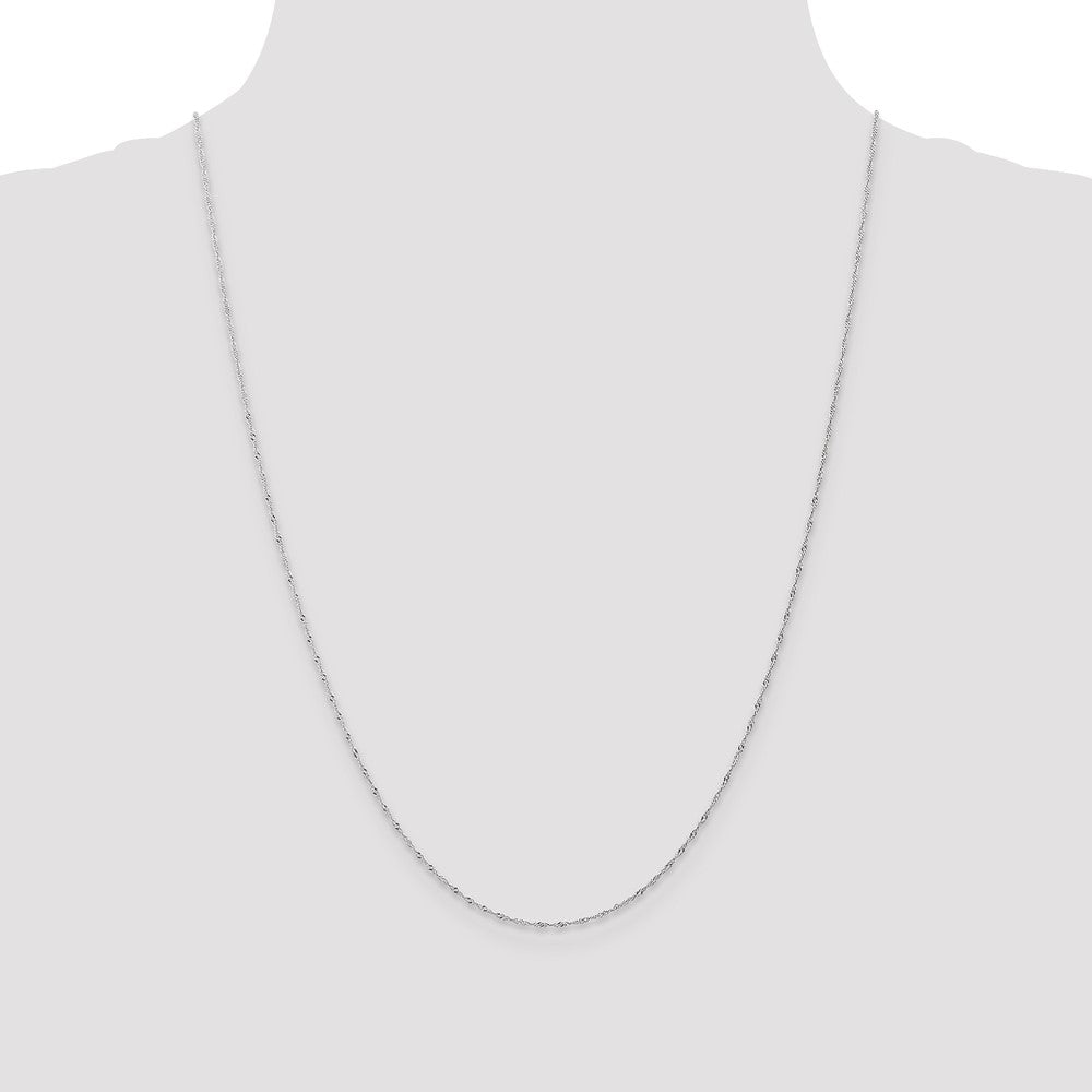 Buy Stylish 14K White Gold 24-Inch Singapore Chain - 1mm, Carded Value!