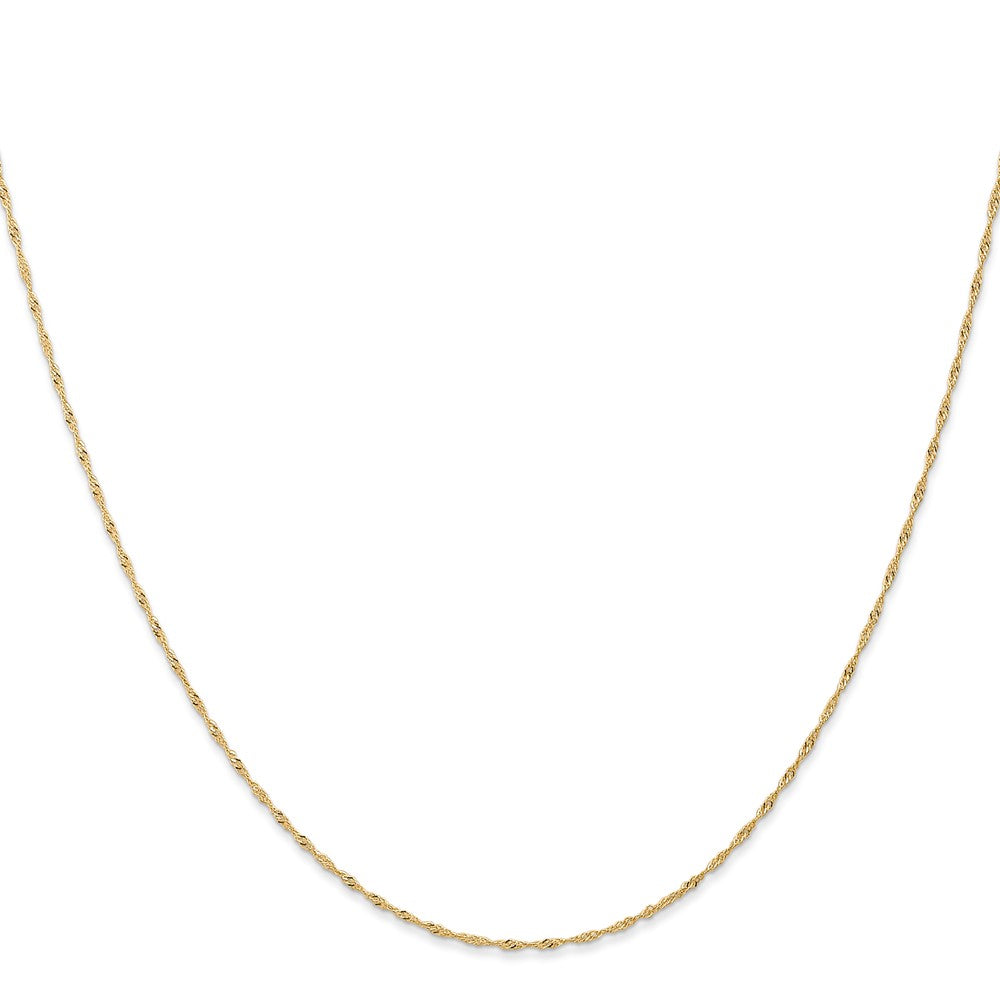 Buy 14K Gold 20-Inch 1mm Singapore Chain - Stylish Spring Ring Clasp, Affordable!