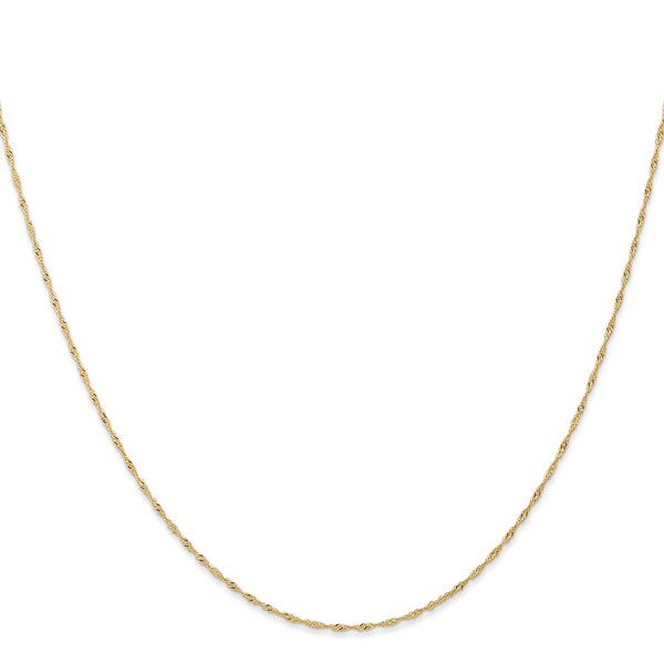 14K Gold 16-Inch 1mm Singapore Chain - Spring Ring Clasp