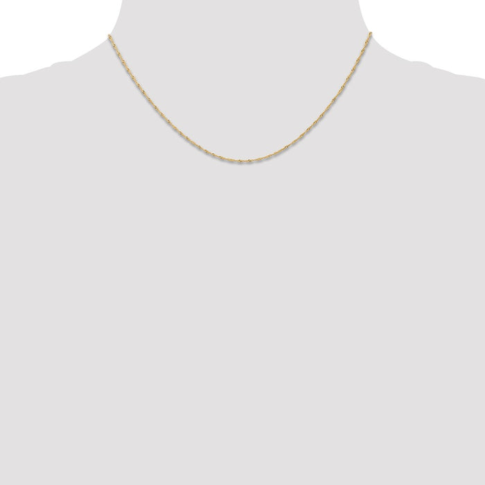Buy Stylish 14K Gold 16-Inch 1mm Singapore Chain - Luxury Spring Ring Clasp-4