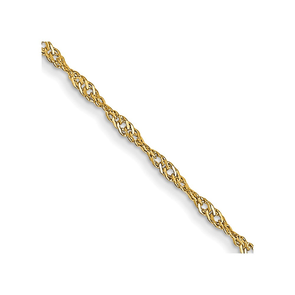 Buy 14K Gold 20-Inch 1mm Singapore Chain - Stylish Spring Ring Clasp, Affordable!