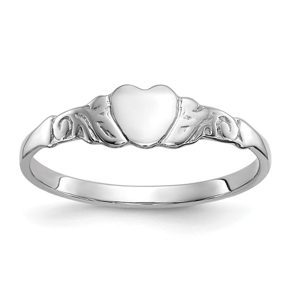 10K White Gold Heart-Shaped Ring