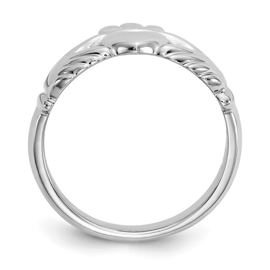 Exclusive 10K Polished White Gold Claddagh Ring - Stylish & Affordable Choice!