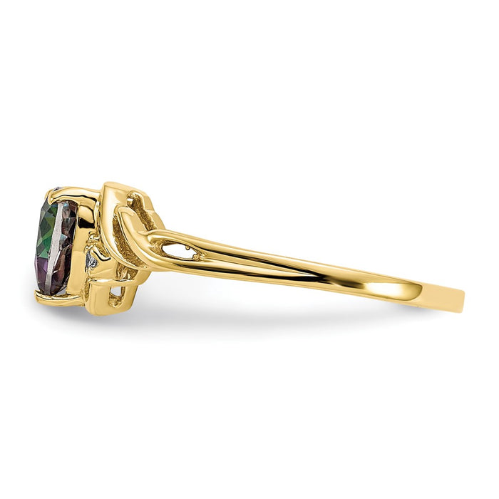 Shop Exclusive 10K Heart Mystic Fire Topaz Ring with 0.01ct Diamond Accent-3