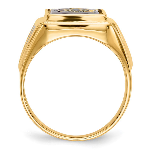 10K Men's Masonic Ring with Lab-Created Ruby - Style GR1-1000716