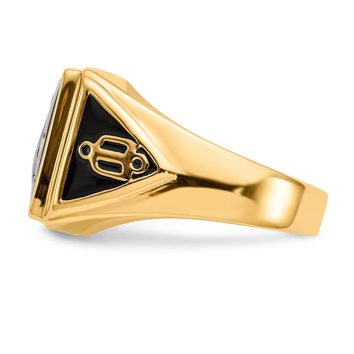 Shop 10K Men's Masonic Ring with Lab-Created Ruby, Stylish Finish & Value-3
