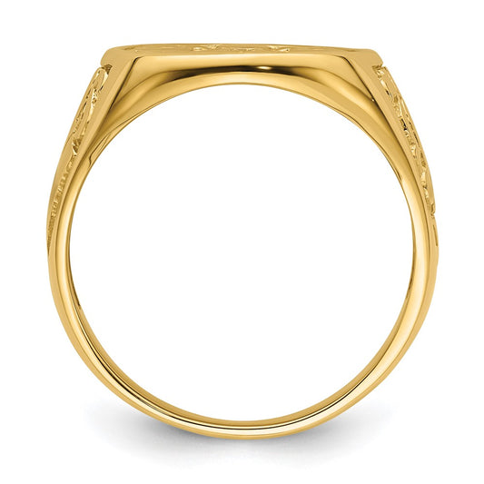 Exclusive 10K Men's Polished Grooved Masonic Ring - Stylish and Affordable!
