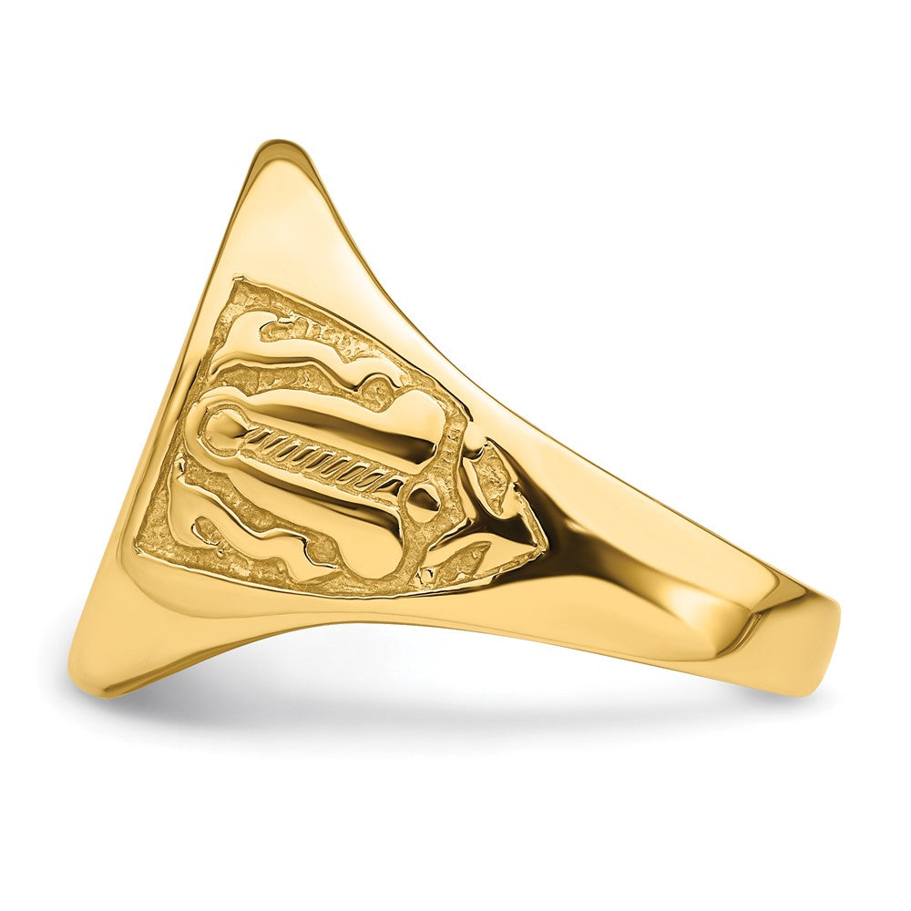Exclusive 10K Men's Polished Grooved Masonic Ring - Stylish and Affordable!