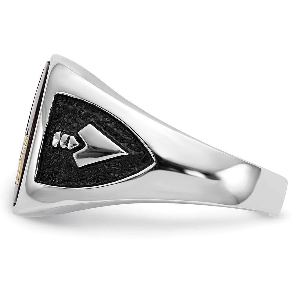 Exclusive 10K White Gold Masonic Ring with Onyx Accents - Stylish & Affordable