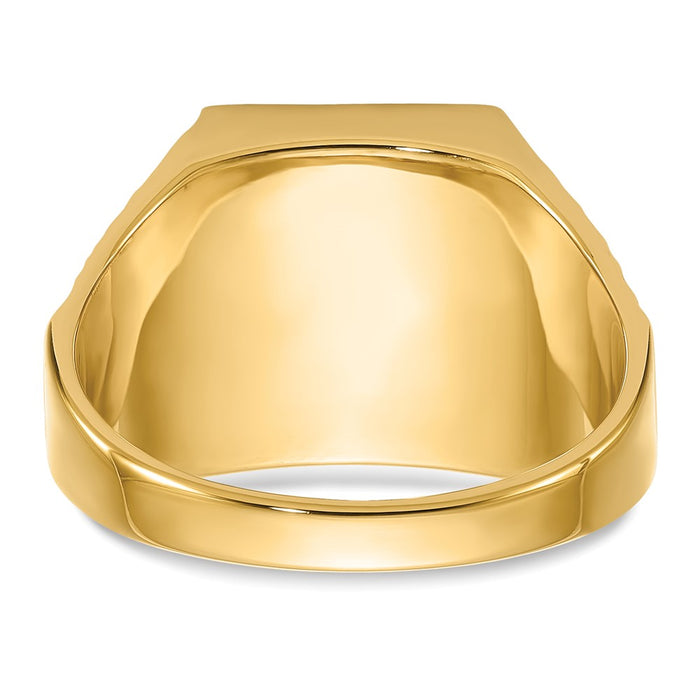 Exclusive 10K Men's Masonic Ring - Polished & Antiqued with Imitation Blue Spinel-5
