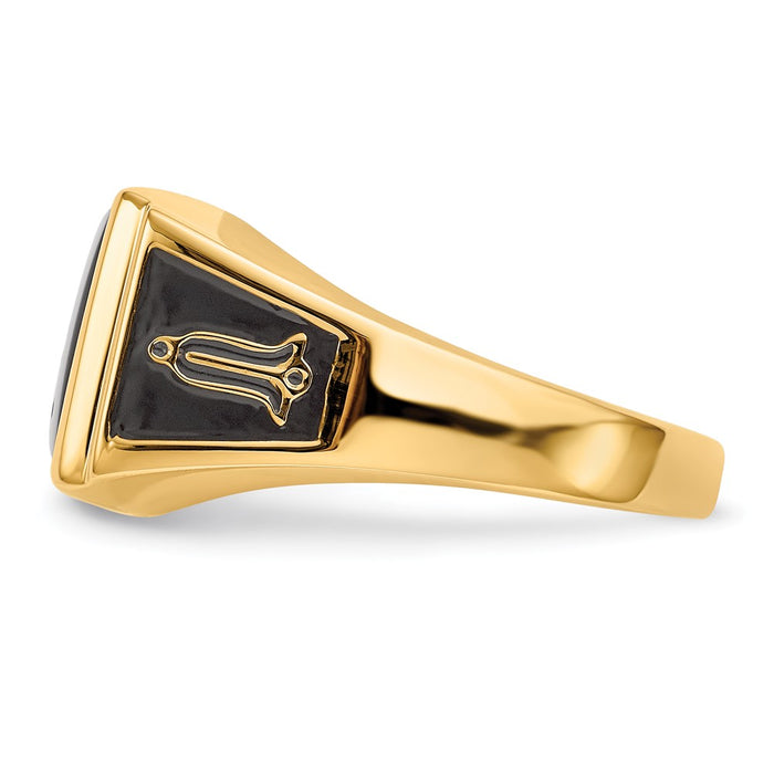 Shop Exclusive 10K Men's Masonic Ring with Onyx Inlay, Stylish Finish, Affordable Price-3