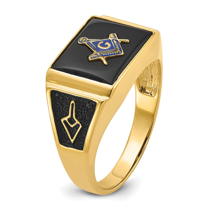Shop Exclusive 10K Men's Masonic Ring with Onyx Inlay, Stylish Finish, Affordable Price-6