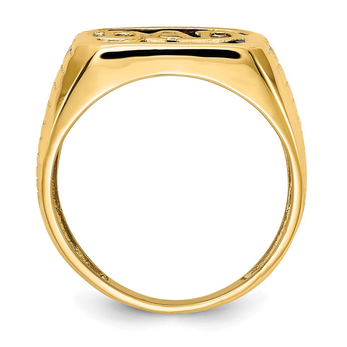 Order 10K White Gold Dad Ring with Diamonds & Onyx - Stylish Luxury Value!-3