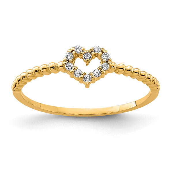 10K Gold Heart-Shaped CZ Ring - Style GR1-1016413
