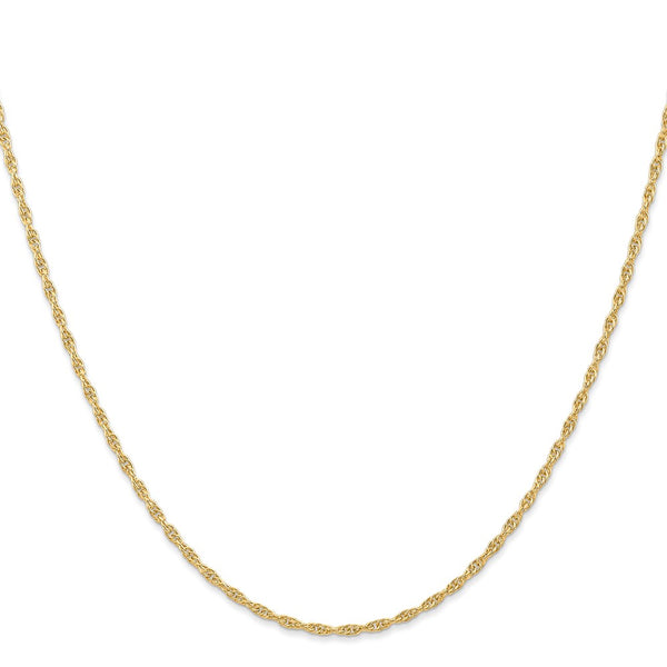 14K Gold 1.55mm Cable Rope Chain