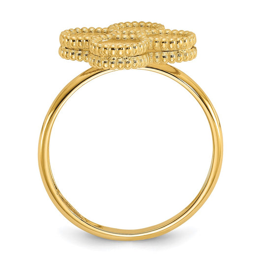 Buy Herco 14K Gold Floral Ring with Mother of Pearl - Stylish & Affordable!