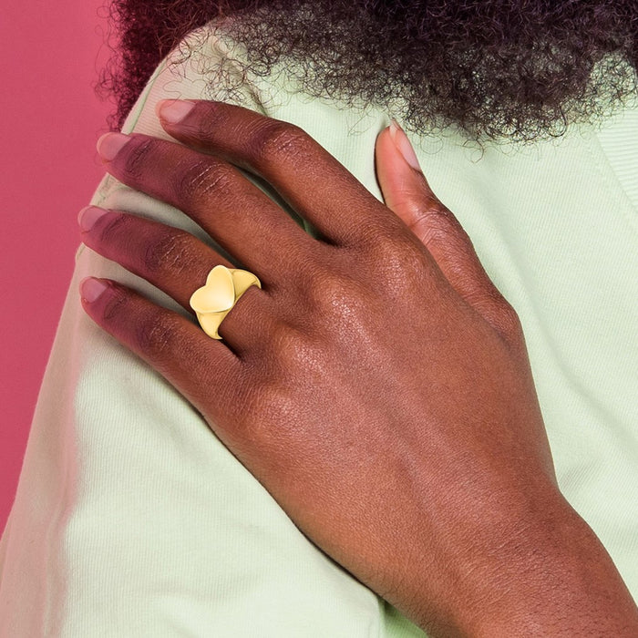 Shop Stylish Herco 14K Gold Polished Heart Signet Ring - Exclusive Design, Affordable Price-7