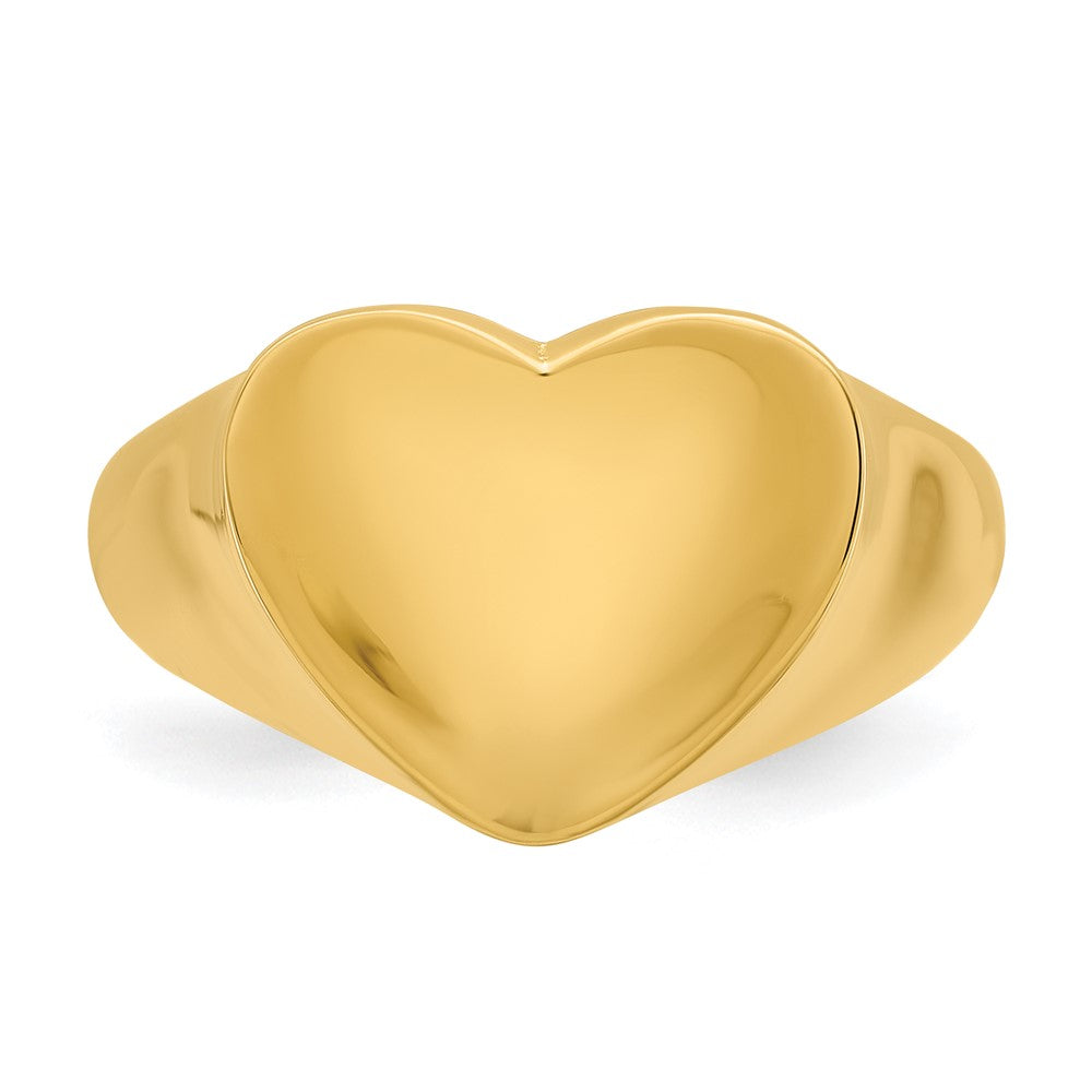 Buy Exclusive Herco 14K Gold Polished Heart Signet Ring - Stylish Design