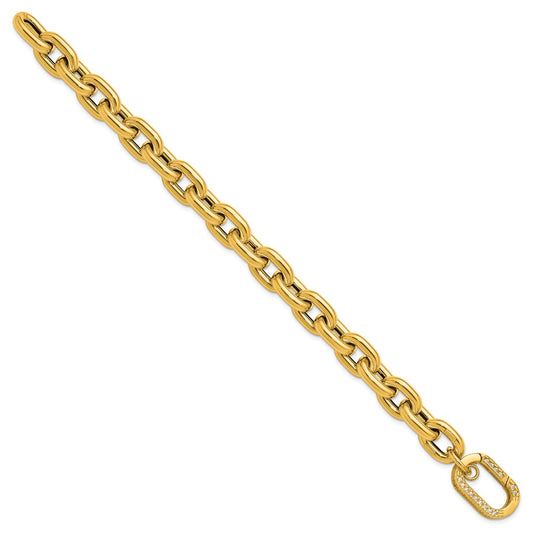 Buy Herco 14K Gold 11mm CZ Bracelet - Stylish 8.5" Cable Link Design