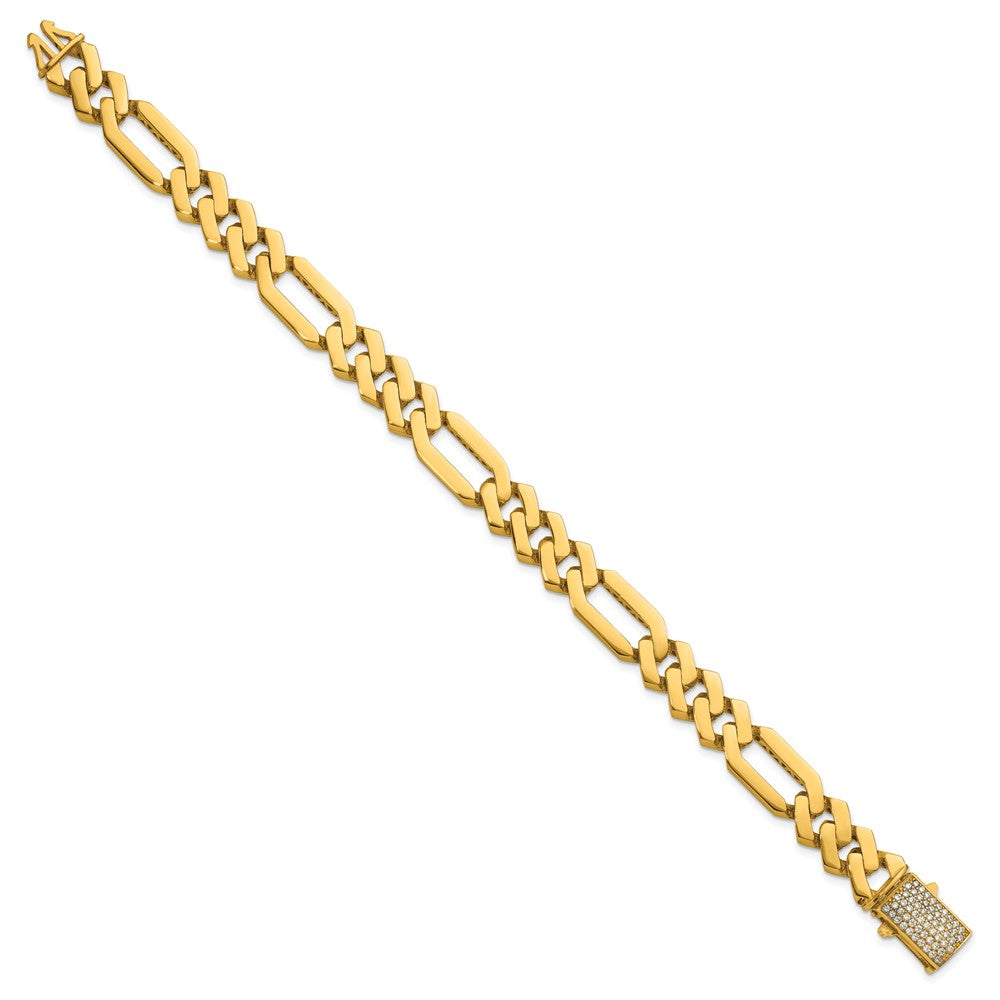 Exclusive 14K Gold Polished CZ Bracelet - 10.5mm, 8.25 Inches - Stylish Value