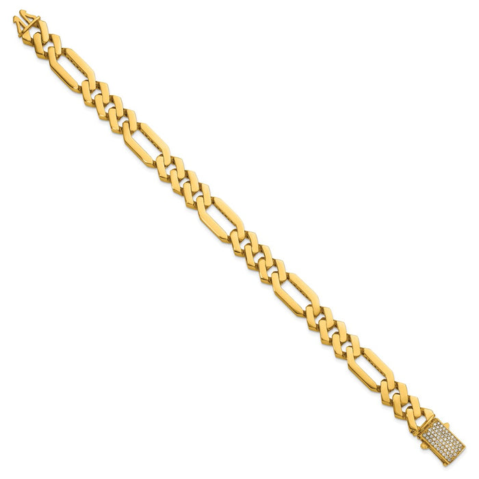 Exclusive 14K Gold Polished CZ Bracelet - 10.5mm, 8.25 Inches - Stylish Value-2