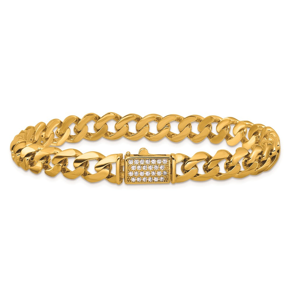 Buy Exclusive Herco 14K Gold Polished CZ Curb Link Bracelet - 8.3mm, 8.25"