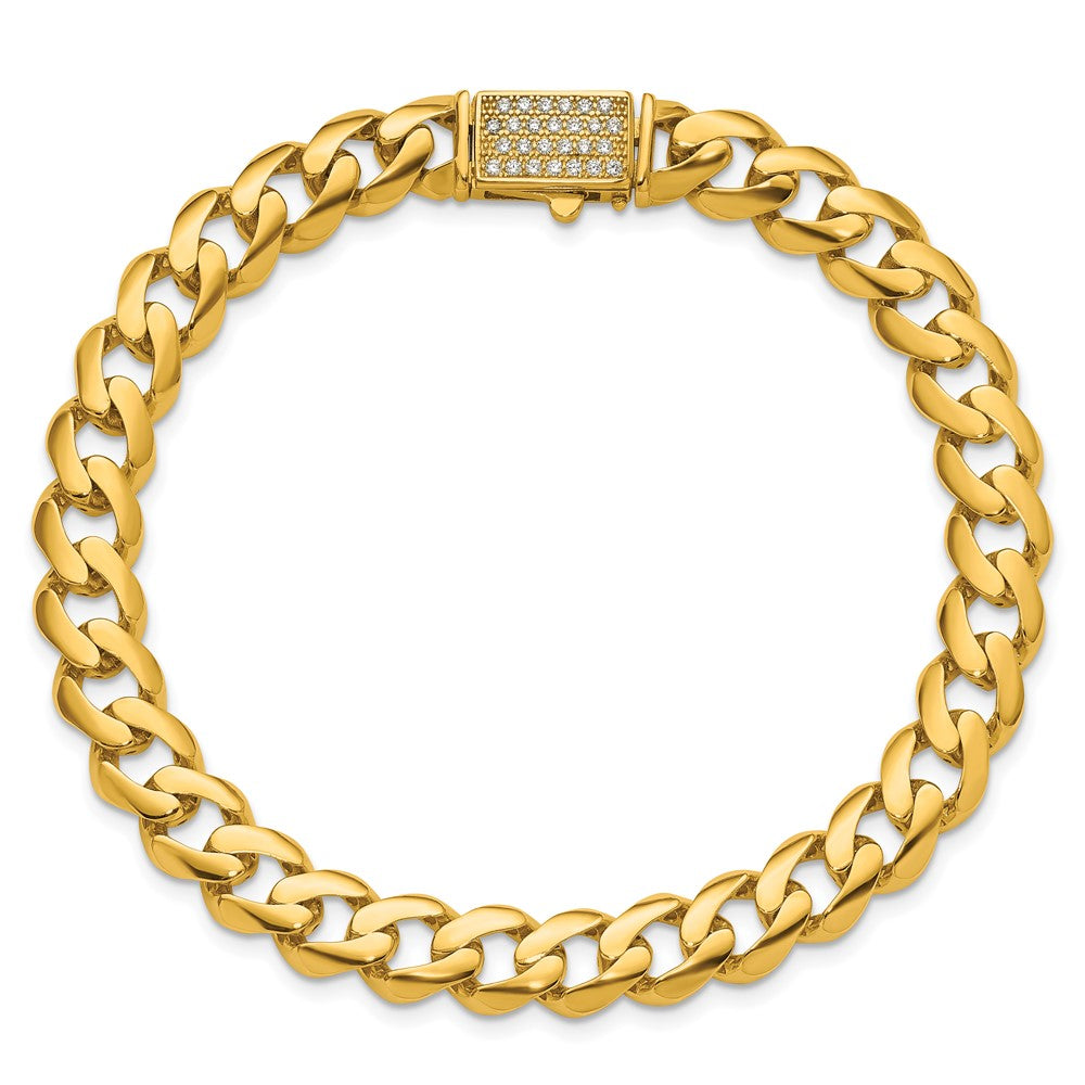Buy Exclusive Herco 14K Gold Polished CZ Curb Link Bracelet - 8.3mm, 8.25"