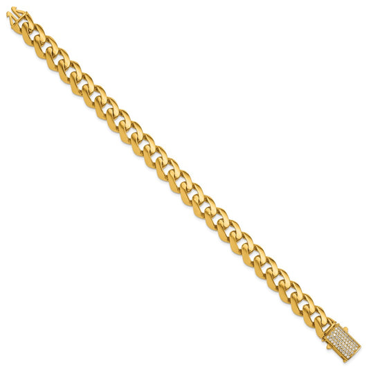 Shop Exclusive Herco 14K Gold Polished CZ Bracelet - 10.5mm, 8.25" Stylish Value