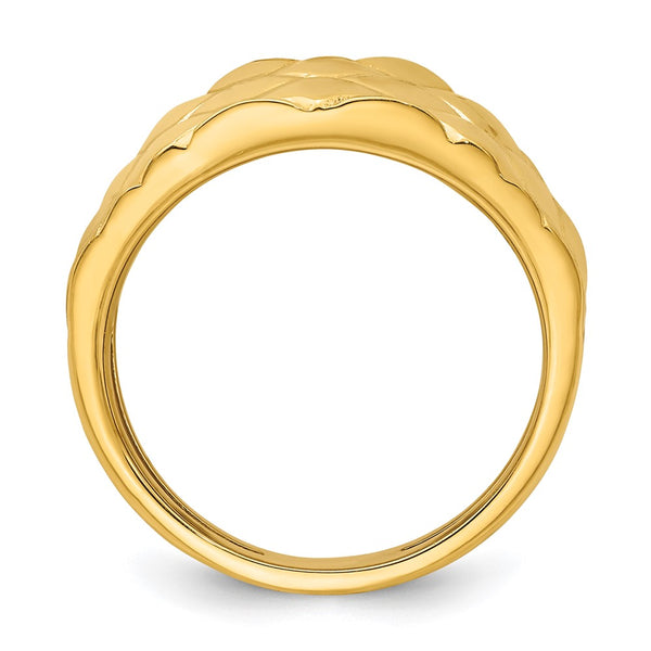 Herco 14K Gold Criss-Cross Graduated Ring - 6.5g, 0.85mm