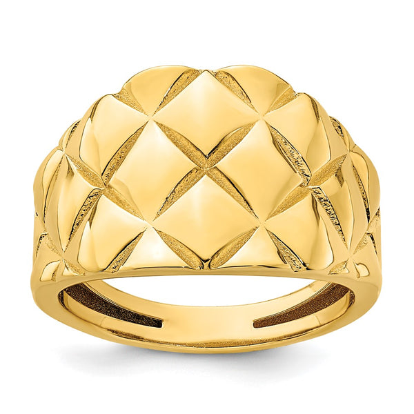 Herco 14K Gold Criss-Cross Graduated Ring - 6.5g, 0.85mm