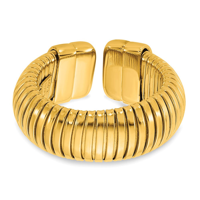 Shop Exclusive 14K Gold Polished Cuff Ring - 8.5mm Stylish Adjustable Design-5