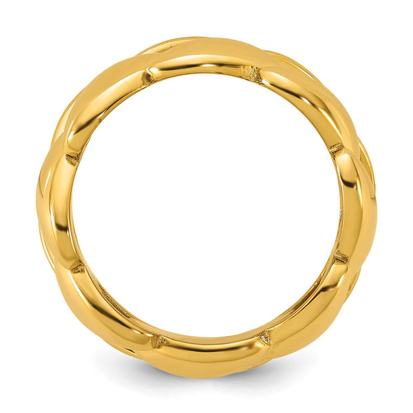 14K Gold Polished 9.75mm Curb Link Band Ring