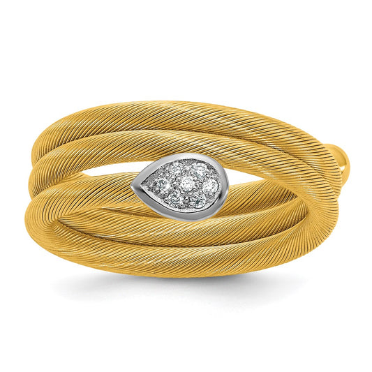Shop Exclusive Herco 18K Two-Tone Fancy Diamond Teardrop Coil Ring - Stylish Design
