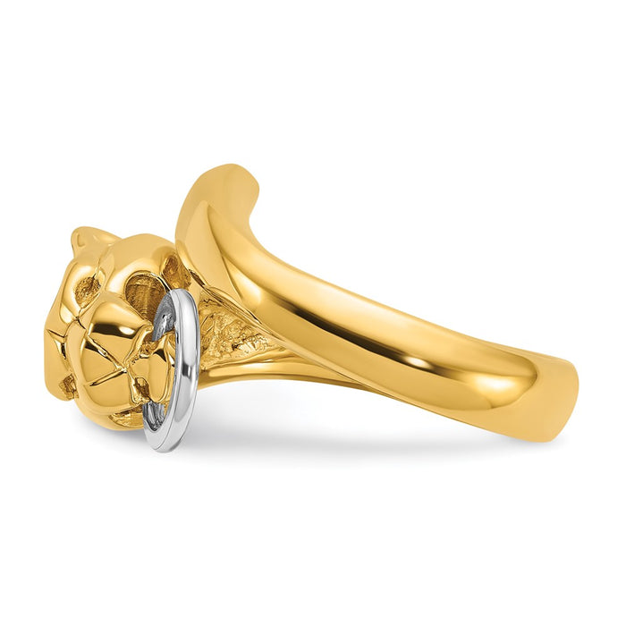 Designer Herco 18K Two-Tone Panther Head Bypass Ring - Stylish & Affordable-3