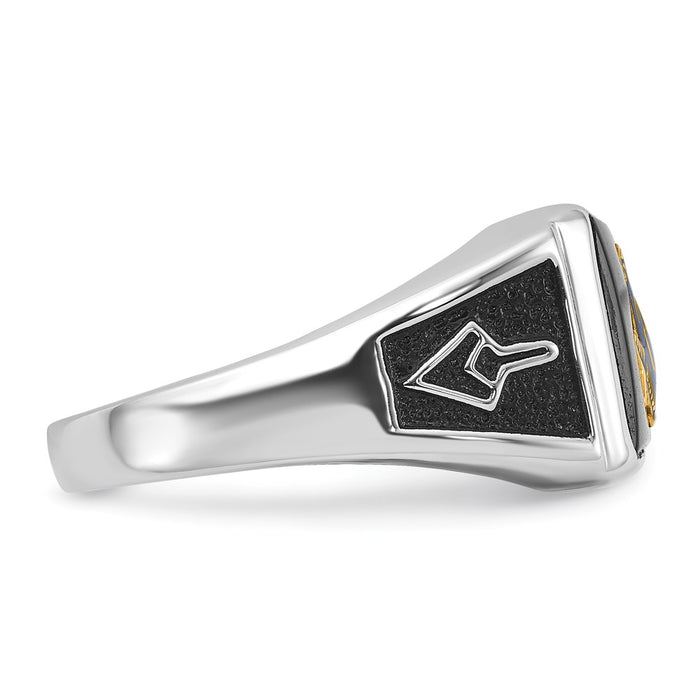 Buy Exclusive 10K White Gold Men's Masonic Ring with Onyx Accents, Stylish Design-7