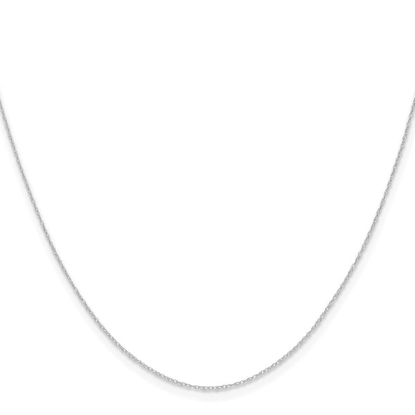 14K White Gold 0.4mm Cable Rope Chain