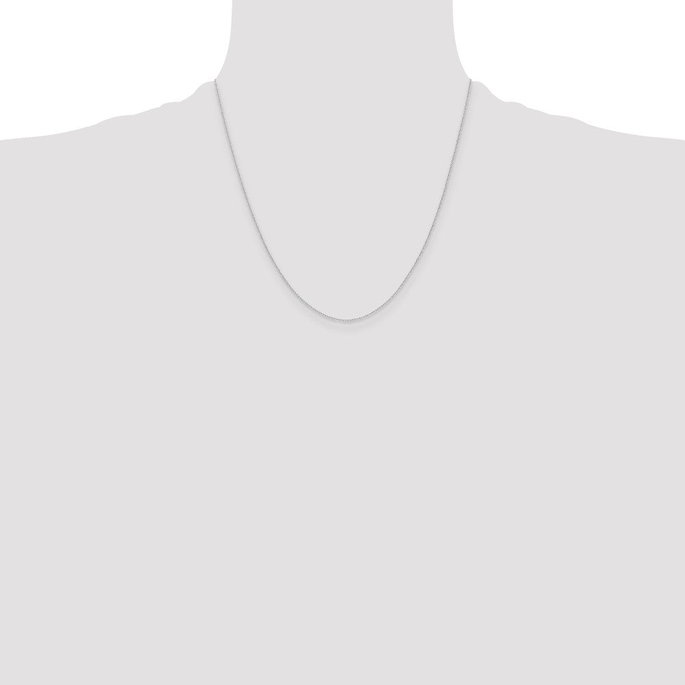 Shop 14K White Gold 0.4mm Carded Cable Rope Chain - Stylish & Affordable Option